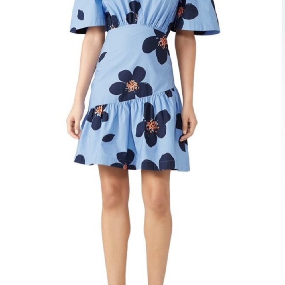 Kate Spade Light Blue and Navy Floral Mini Dress